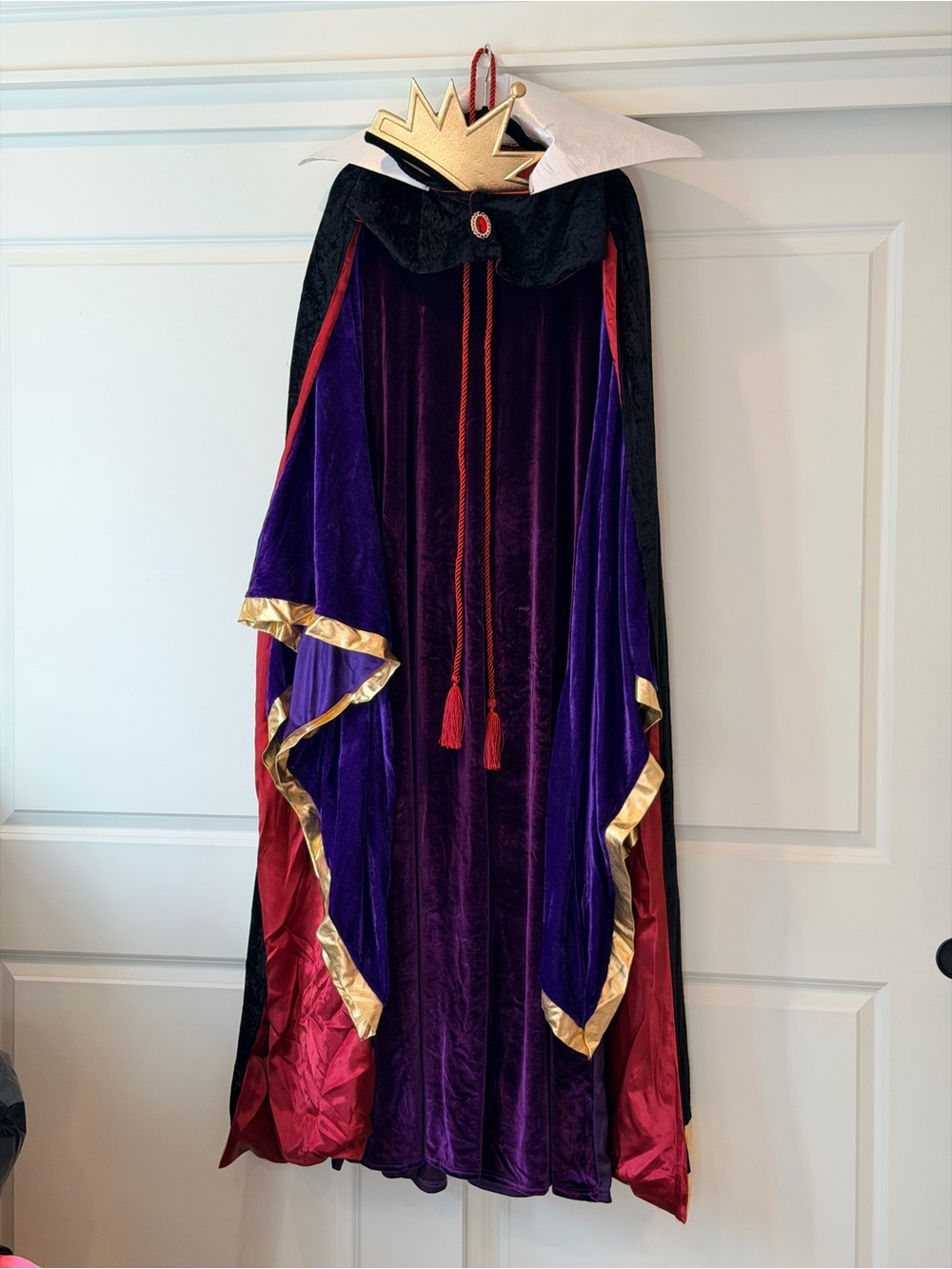 Purple Velvet Royal Theater Cape with Gold Trim